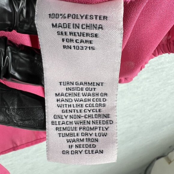 Nanette Lepore Womens S Pink Button Up Blouse 3/4 Balloon Puff Sleeves Office - Picture 12 of 13